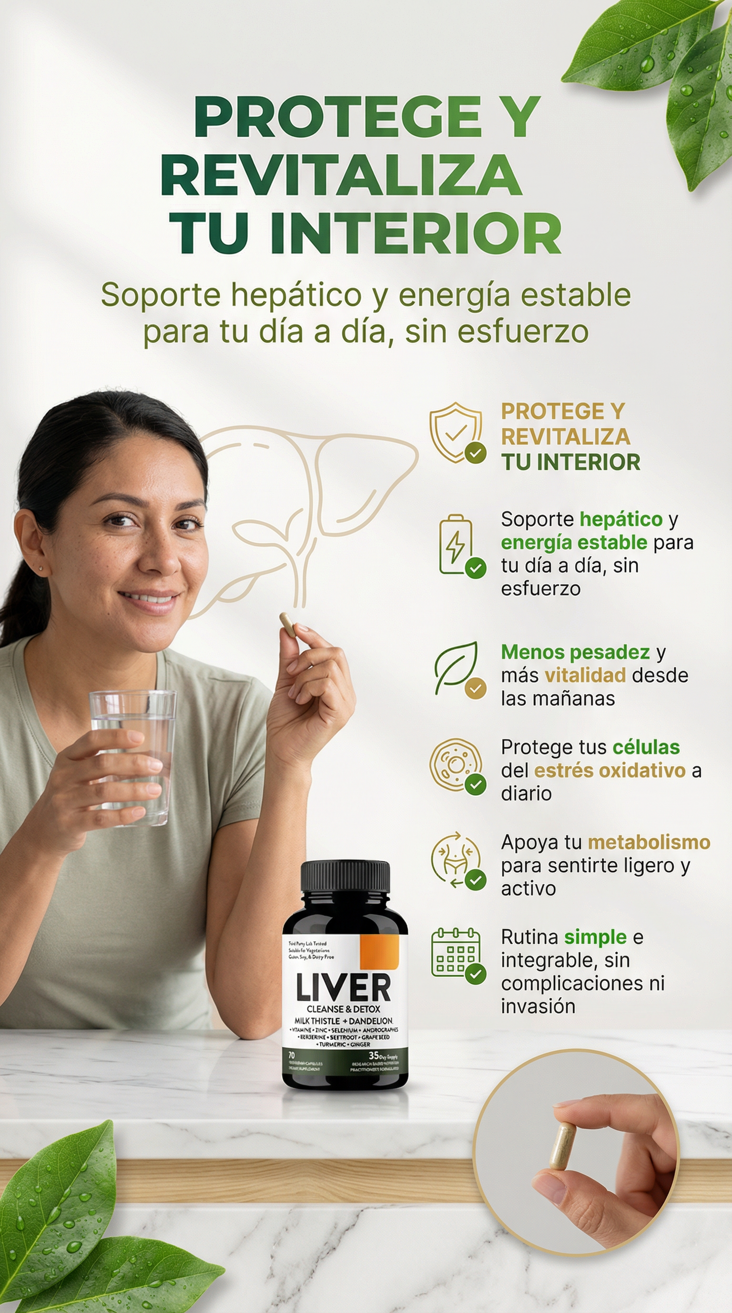 Liver x 70 Capsulas - Limpia, Protege y Revitaliza tu Filtro Natural.